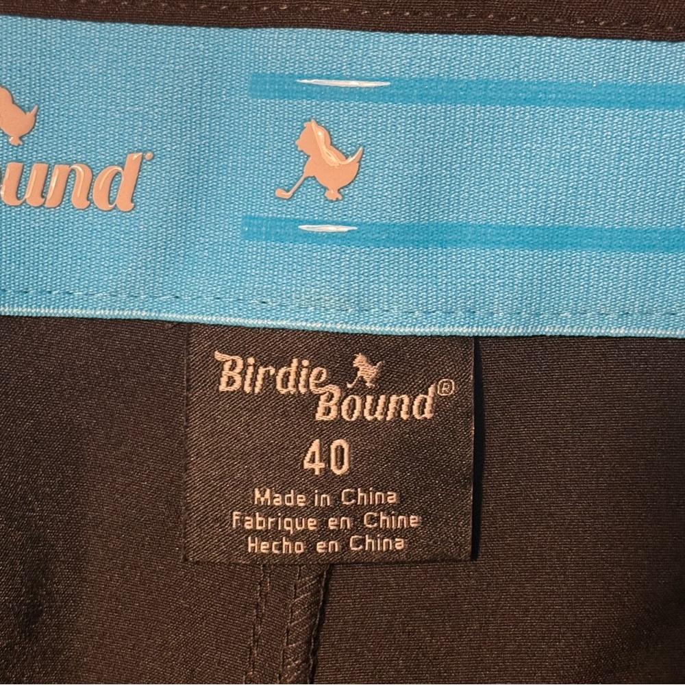 BIRDIE BOUND BLACK Men's strechy Shorts, Size 40 NWT - Picture 6 of 7